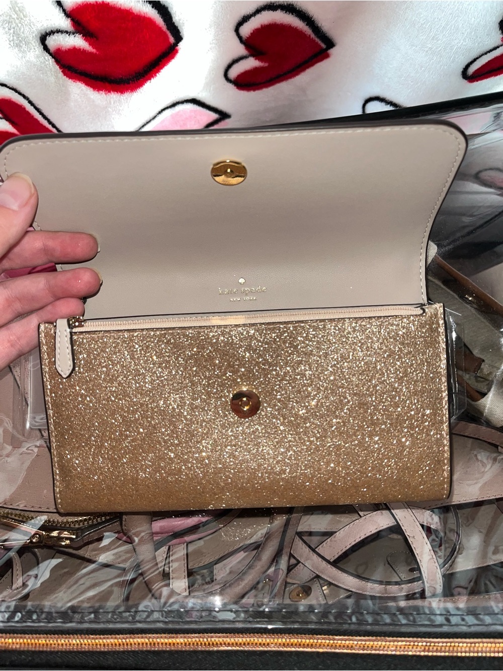 Kate Spade Gold Glitter Wallet